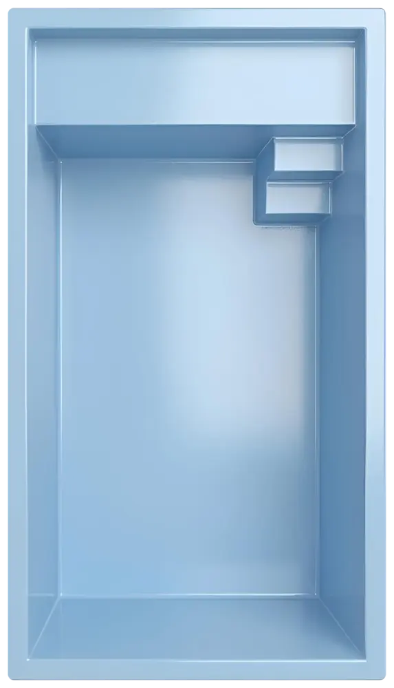Plan de forme vu du dessus de la piscine Fusion Mini 10 m²